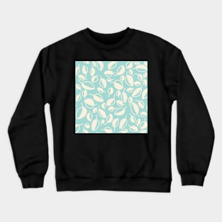 Simple Leaves on Blue Crewneck Sweatshirt